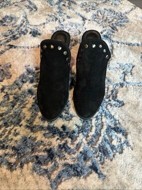 Michael Kors Black Suede Studded Mule Heels